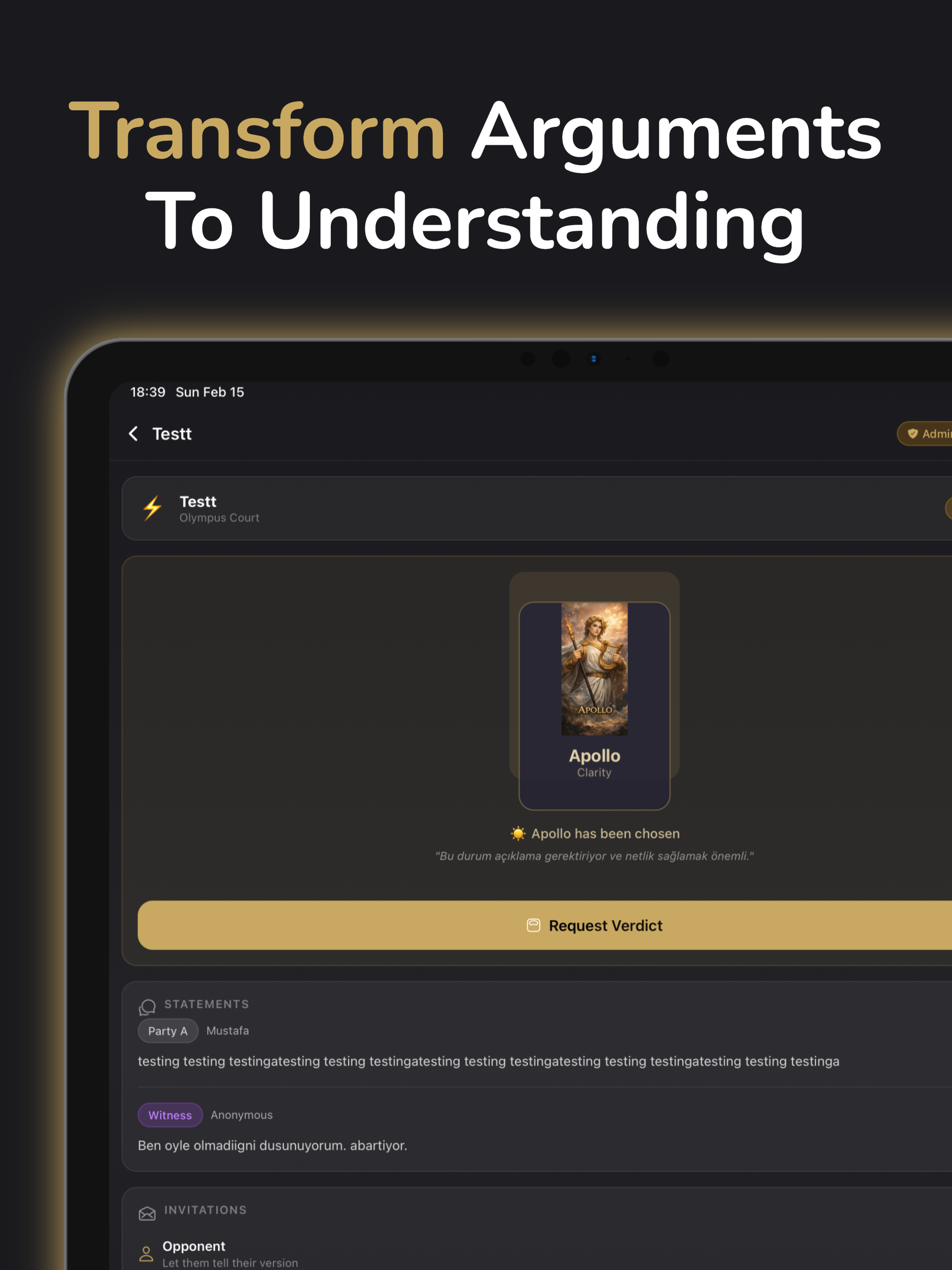 Transform arguments to Understanding