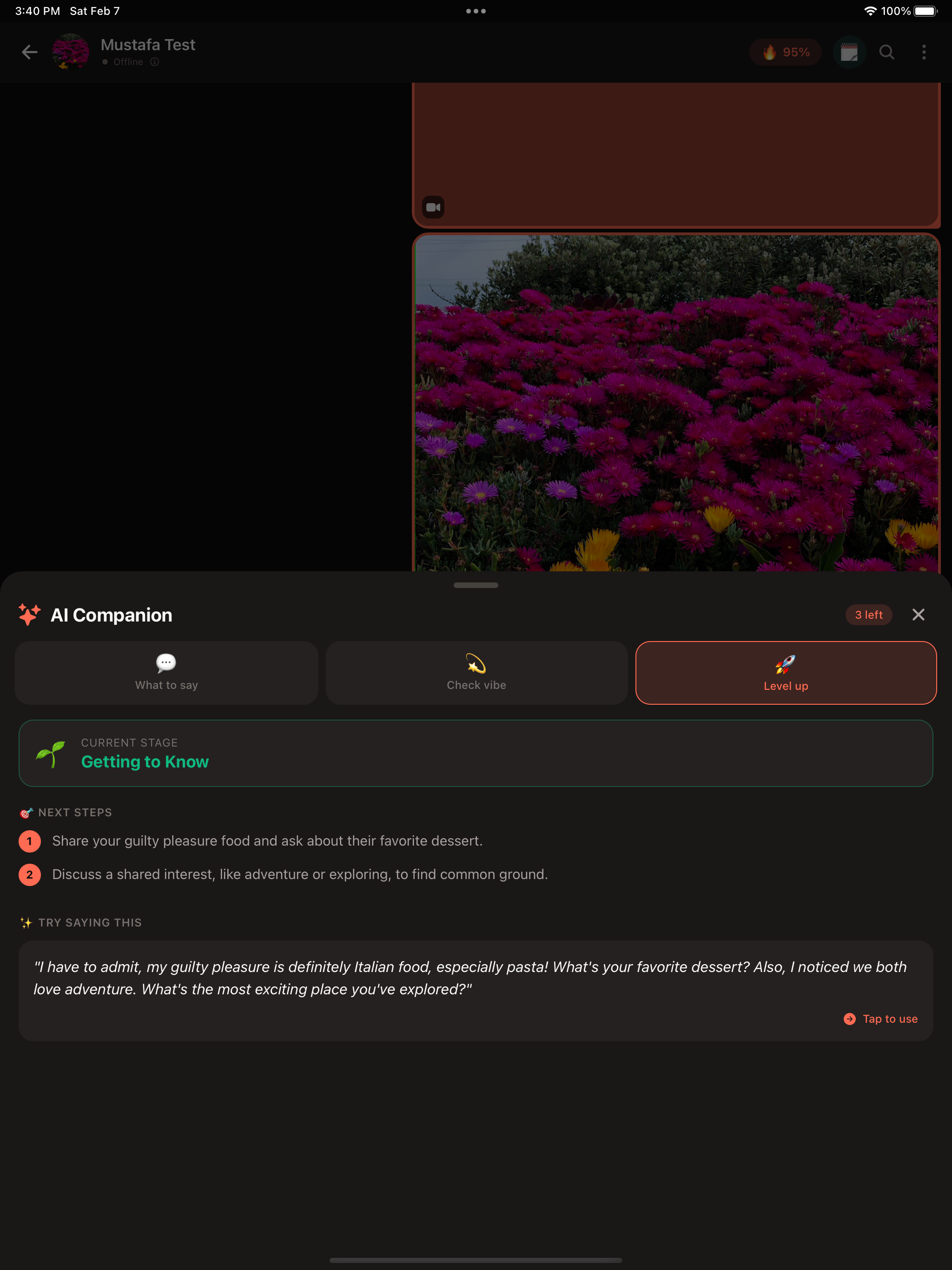 It actively helps you in the chats