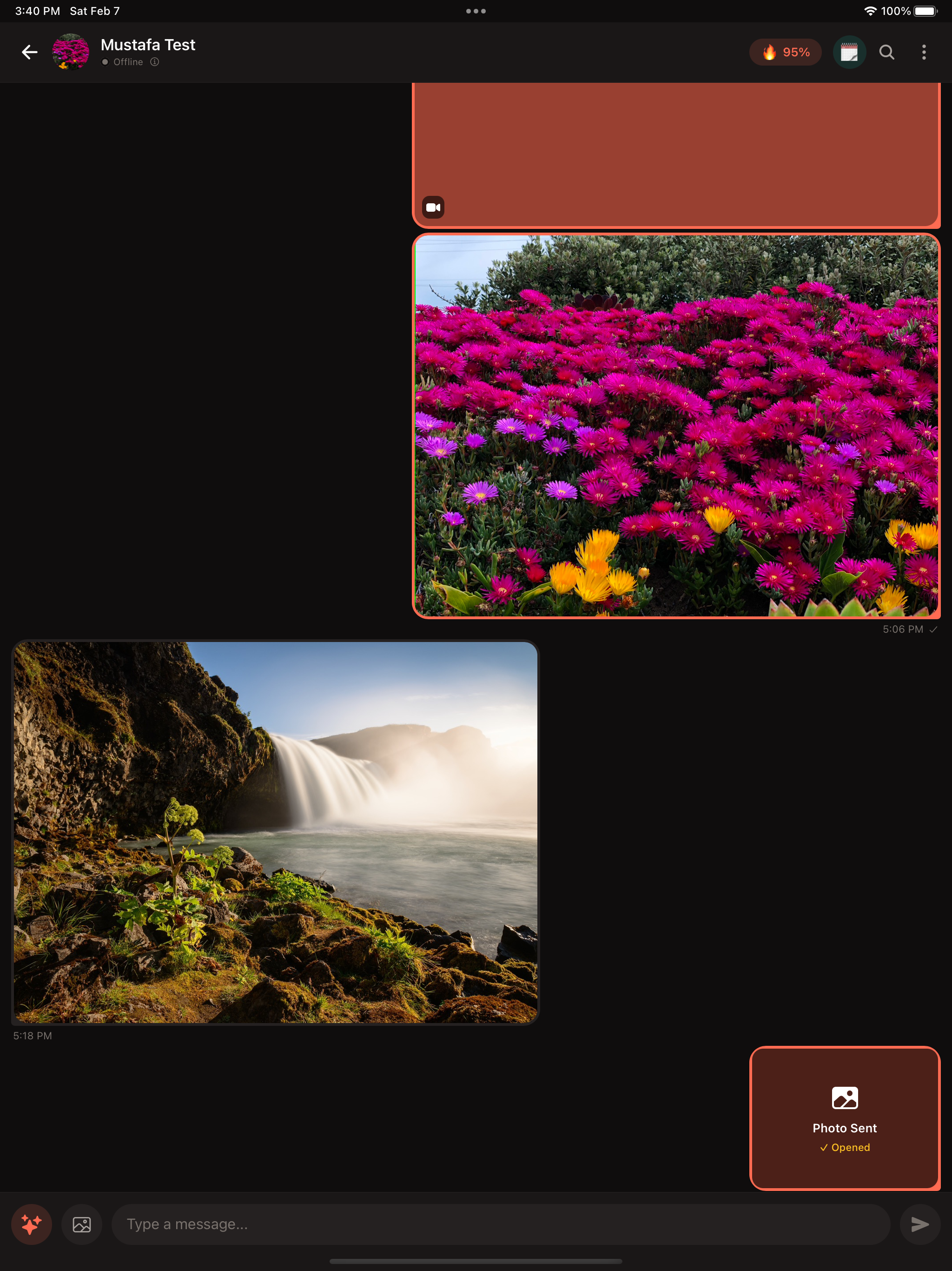 You can send one-time images/videos in chats for better understanding